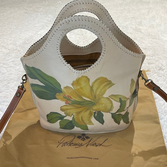 Patricia Nash Handbags - PATRICIA NASH Tan and Brown FLOWER  Leather Bag WITH DUST BAG  SOME SMALL MARKS